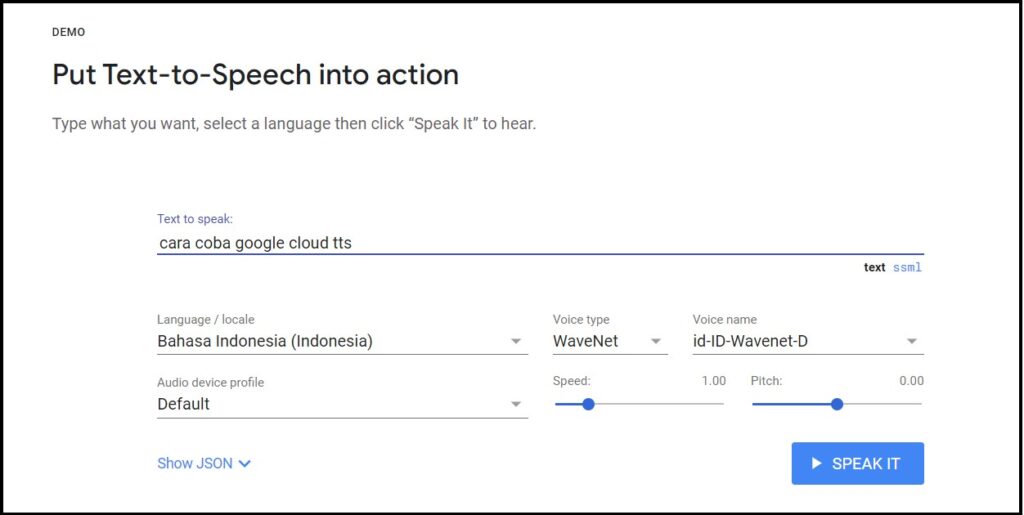 Cara Menggunakan Google Cloud Text To Speech Pria